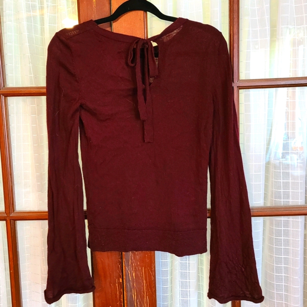 Nanette Tie Neck Sweater with Bell Sleeves